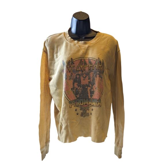 Def Leppard Pyromania Long Sleeve Thermal Top Womens Medium Band Graphic Shirt - Picture 16 of 16